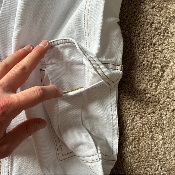 Princess Polly Utility Cargo Recycled Cotton Blend Denim White Jeans NWT Size 6 - Picture 7 of 15